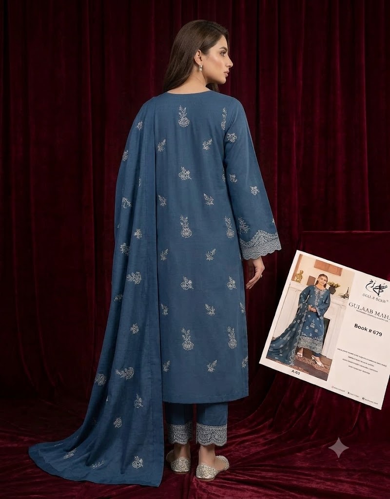 3 Piece Unstitched Dobbi Lawn Suit