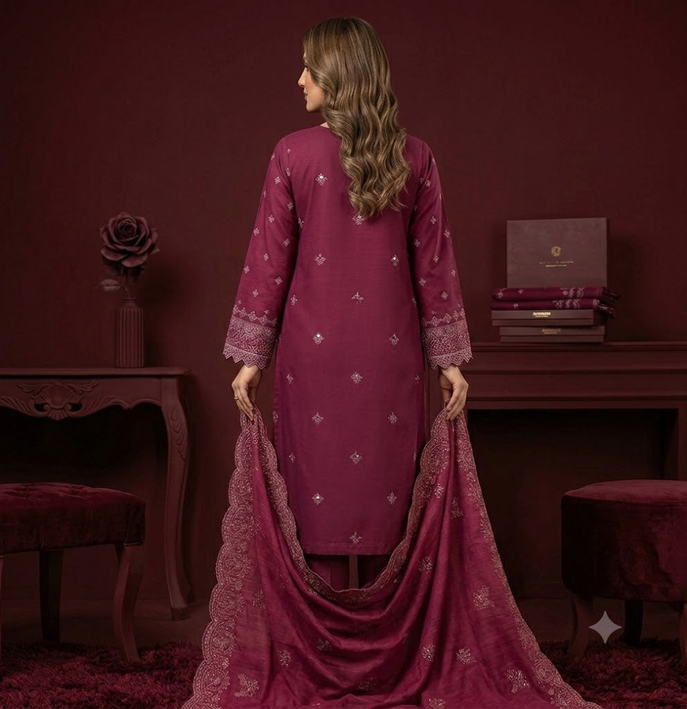 3 Piece Unstitched Dobbi Lawn Suit