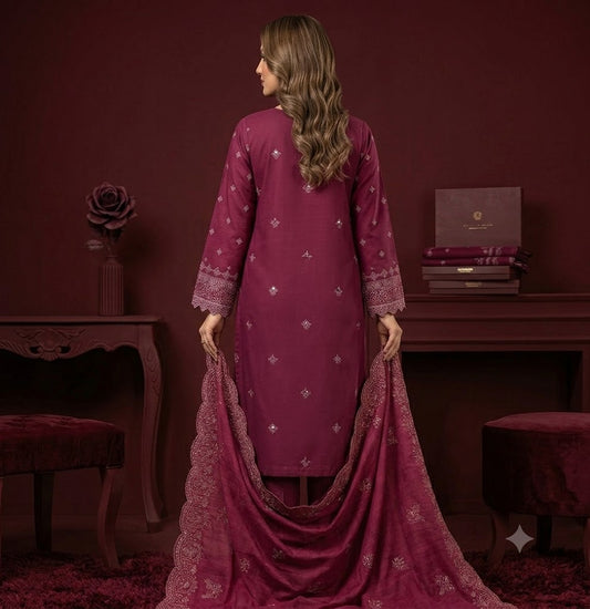3 Piece Unstitched Dobbi Lawn Suit
