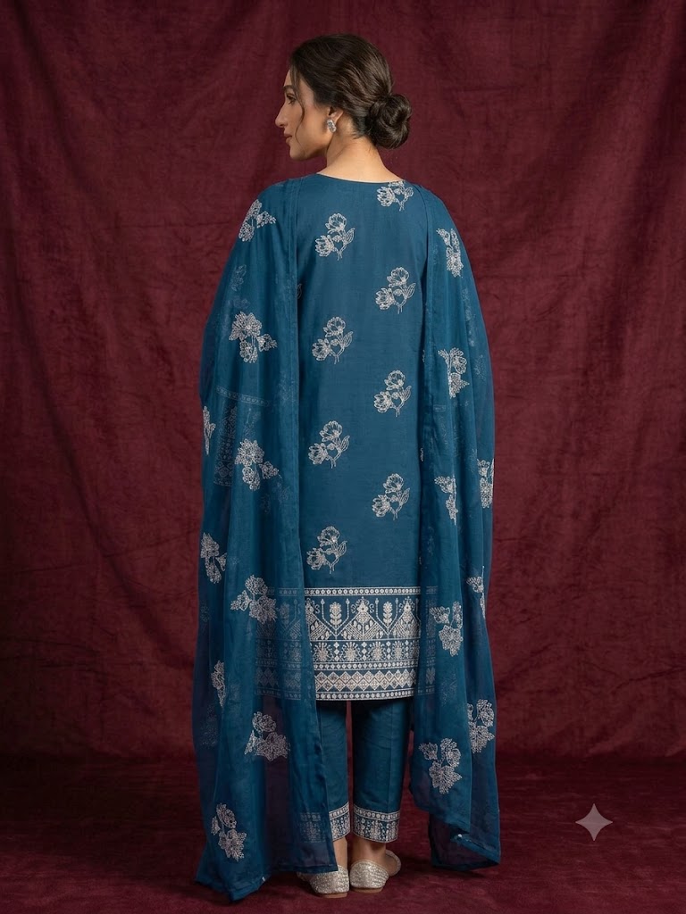 3 Piece Unstitched Embroidered Suit