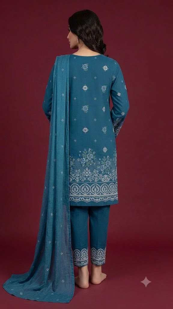 3 PC Fully Embroidered Suit
