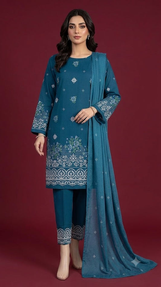 3 PC Fully Embroidered Suit